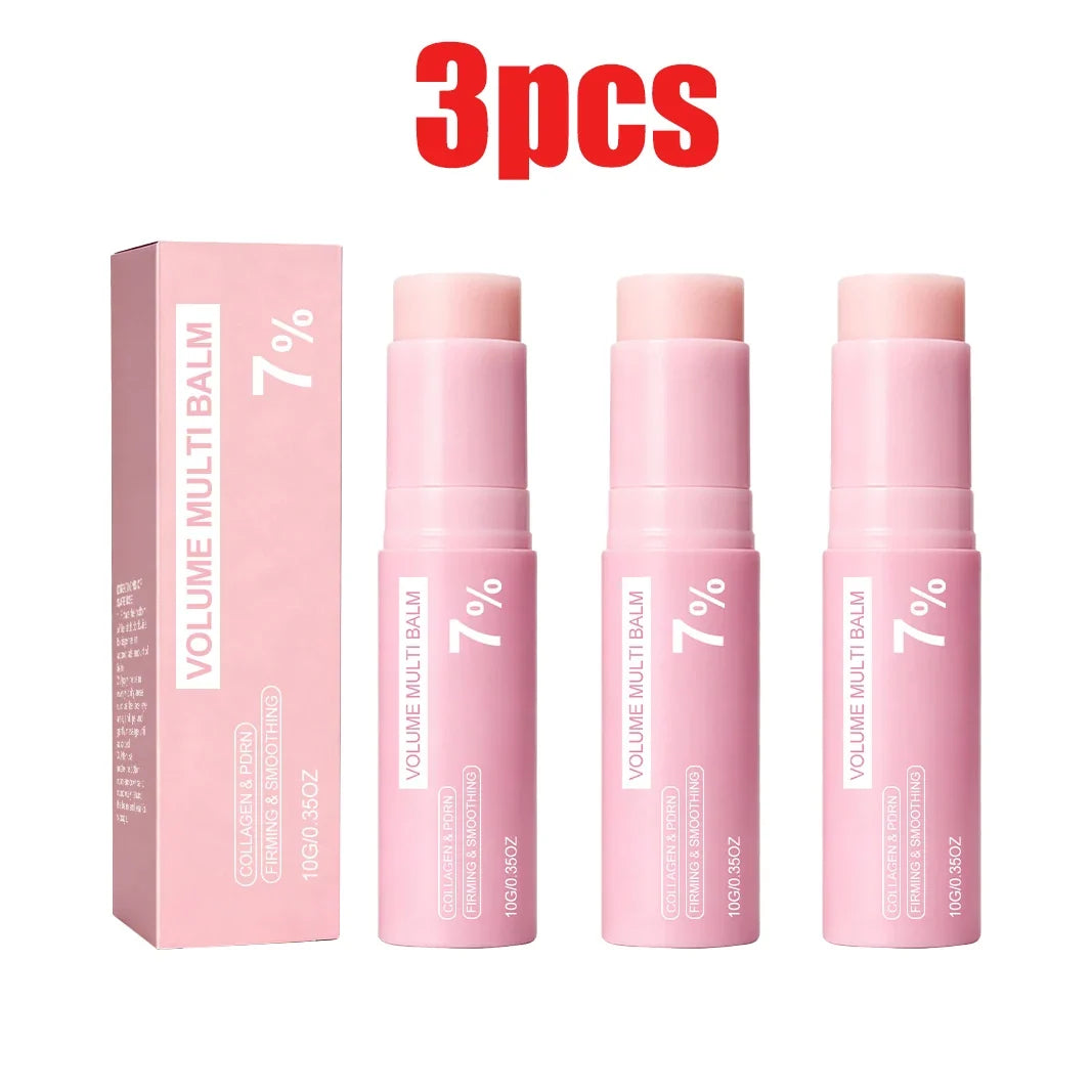 Korean Collagen Volume Balm Stick Face Lip Eye Moisturizing Hydrating Portable Solid Stick for Women Daily Skincare Treatment