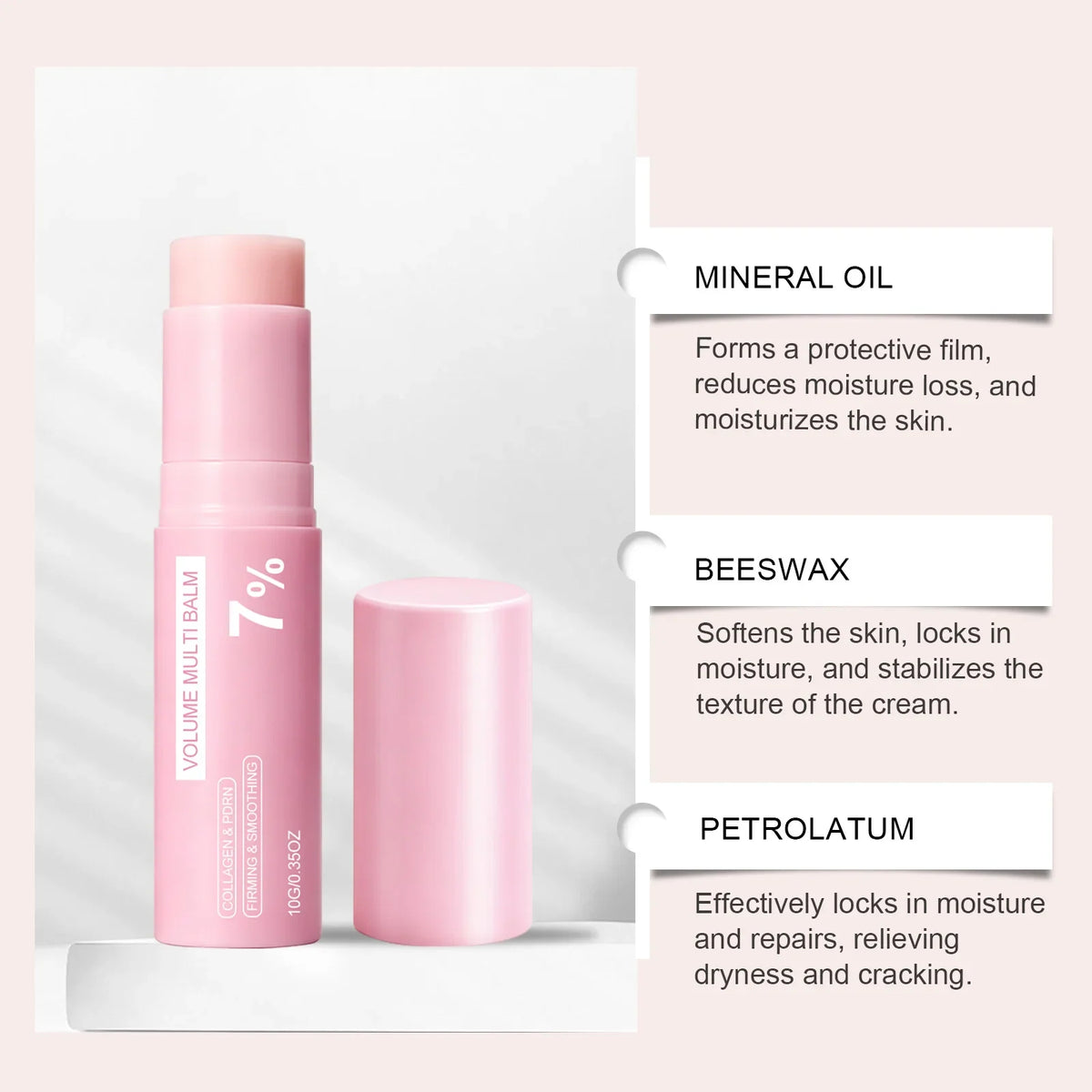 Korean Collagen Volume Balm Stick Face Lip Eye Moisturizing Hydrating Portable Solid Stick for Women Daily Skincare Treatment