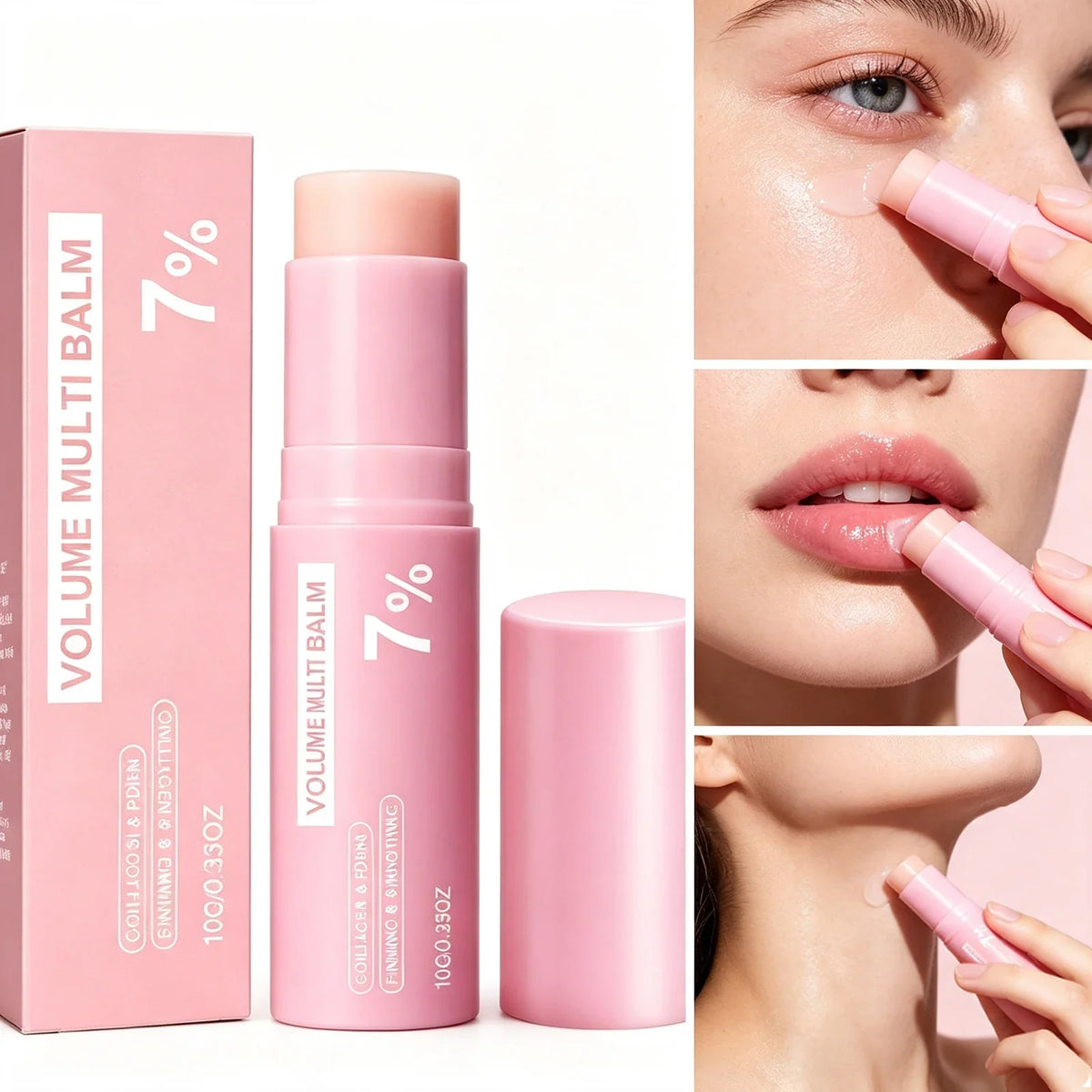 Korean Collagen Volume Balm Stick Face Lip Eye Moisturizing Hydrating Portable Solid Stick for Women Daily Skincare Treatment