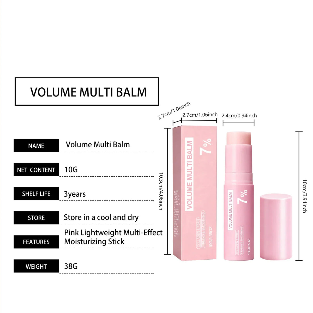 Korean Collagen Volume Balm Stick Face Lip Eye Moisturizing Hydrating Portable Solid Stick for Women Daily Skincare Treatment